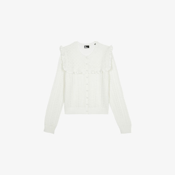 

Кардиган The Kooples с отделкой в виде рюш, экрю