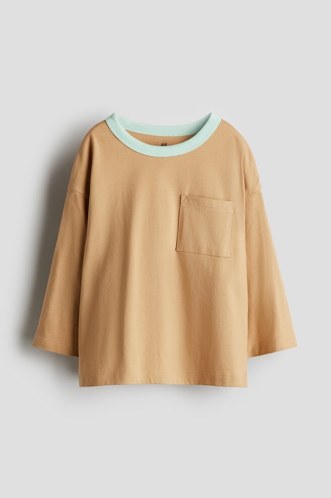 

Рубашка из джерси с длинными рукавами H&M, бежевый