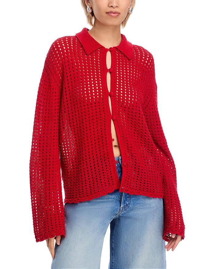 

Кардиган Khloe с ажурной вязкой rag & bone, красный