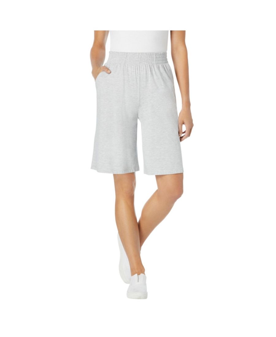 

Трикотажные шорты больших размеров с эластичным поясом Woman Within, Heather grey