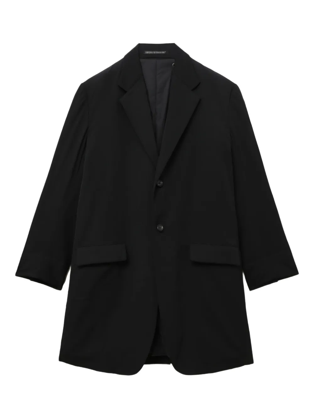 

Однобортное шерстяное пальто Yohji Yamamoto, черный