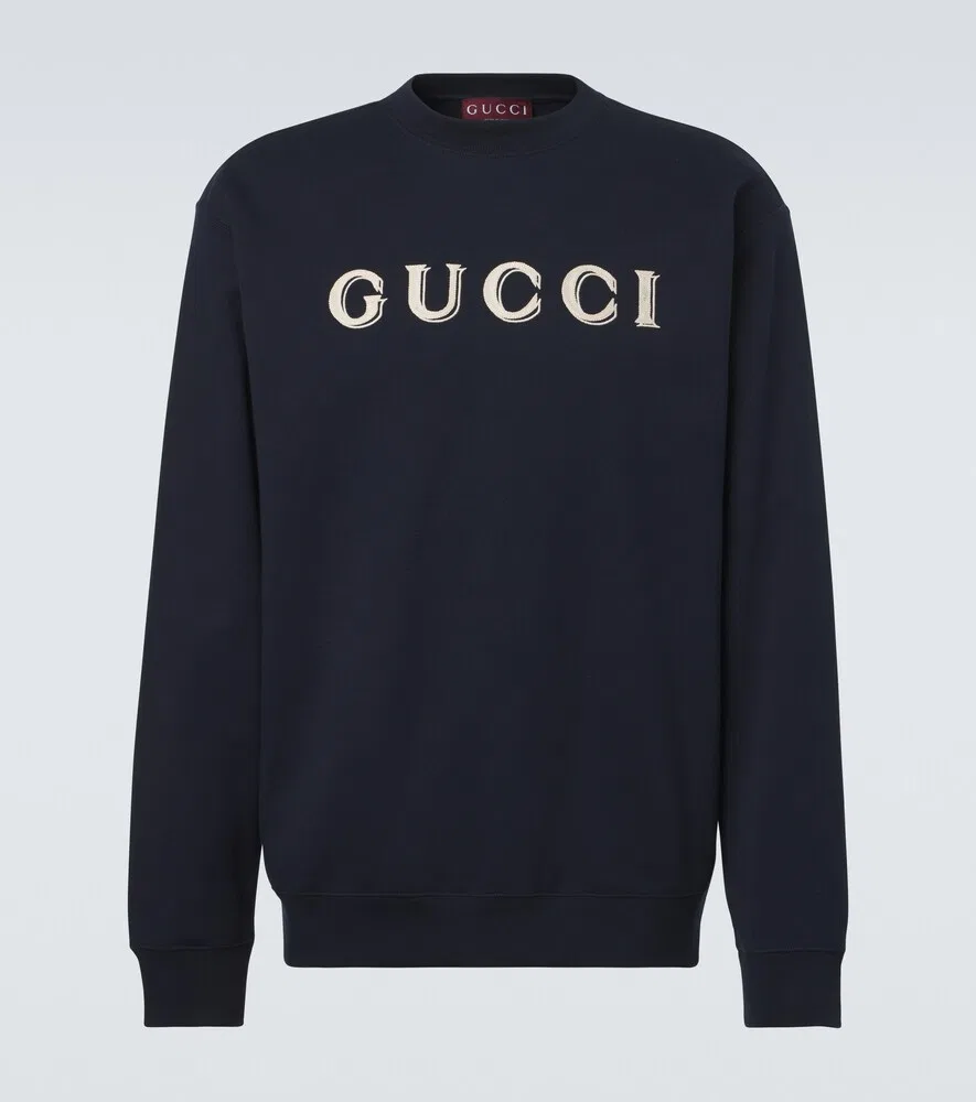 Толстовка Gucci хлопковая с логотипом, синий