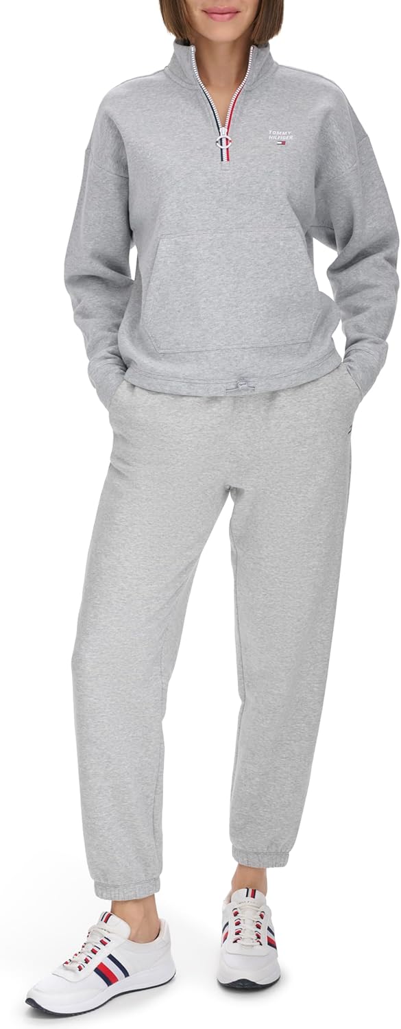 

Женская флисовая толстовка Tommy Hilfiger с застежкой-молнией Quarter Zip, Pearl Heather Grey