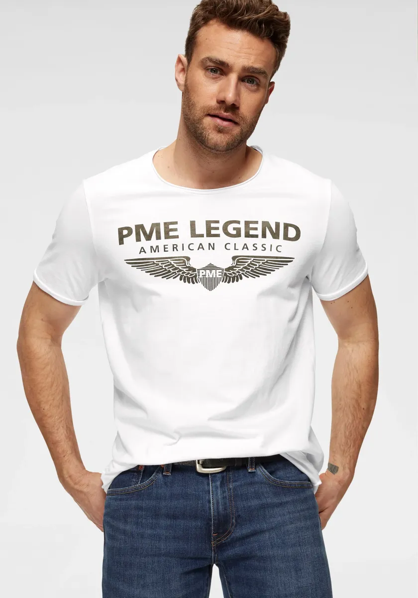 

Рубашка PME LEGEND с круглым вырезом и логотипом, цвет Weiß-Bedruckt