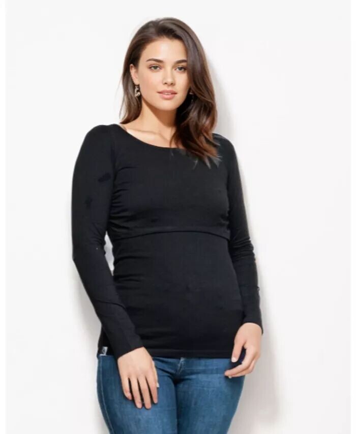 

Топ для кормления с длинными рукавами для беременных Bshirt, черный