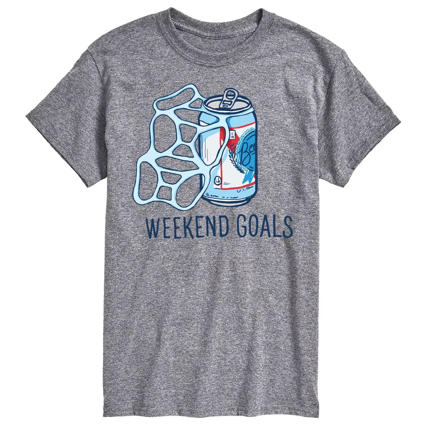 

Футболка Big & Tall с надписью Weekend Goals License, серый
