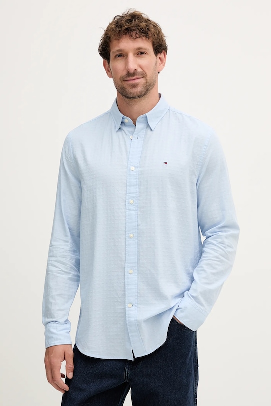 

Хлопковая рубашка Tommy Hilfiger, синий