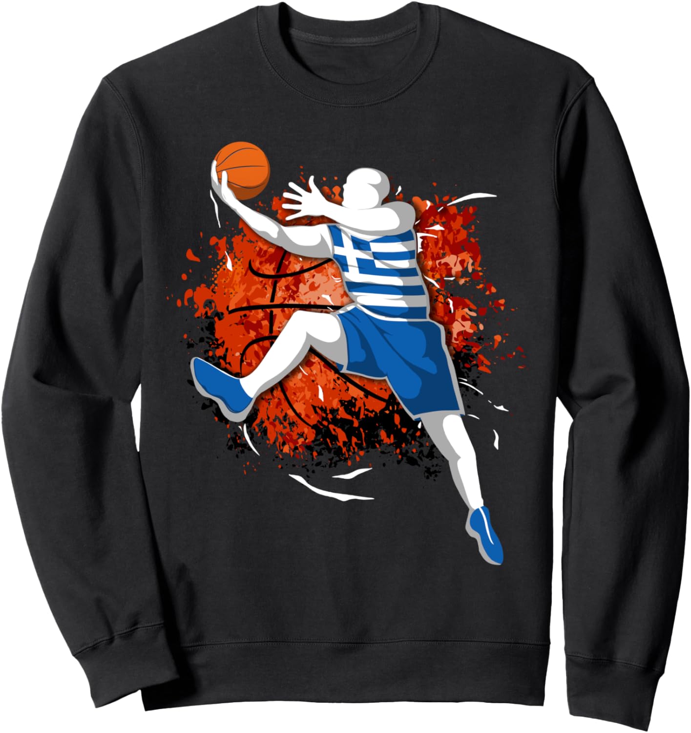 

Греческий баскетбол, греческий флаг - спортивная толстовка для любителей баскетбола в Греции Teeisle Greece Basketball, черный