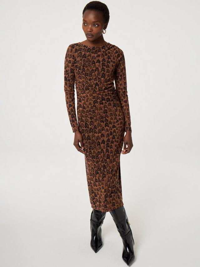 

Платье миди Ashley с животным принтом Fabienne Chapot, Brown Multi