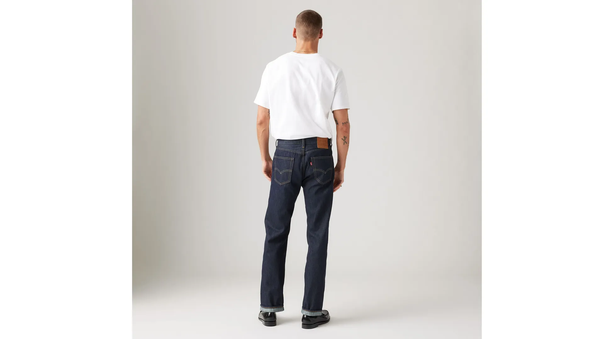 Мужские джинсы 505 стандартного кроя с кромкой Levi's, цвет Midnight - Dark Wash - Non-Stretch — фото 3