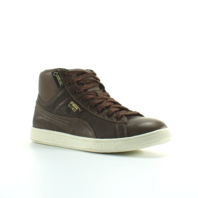 Мужские кожаные кроссовки Classic Mid GTX E на шнуровке 357044 01 Puma, коричневый — фото 2