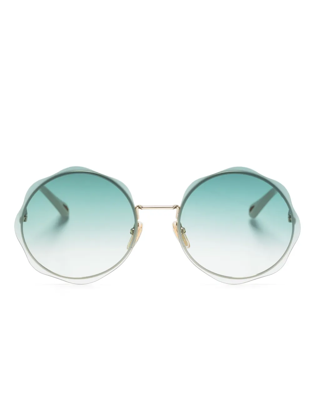 

Солнцезащитные очки Honoré в круглой оправе с фестонами Chloé Eyewear, золотой