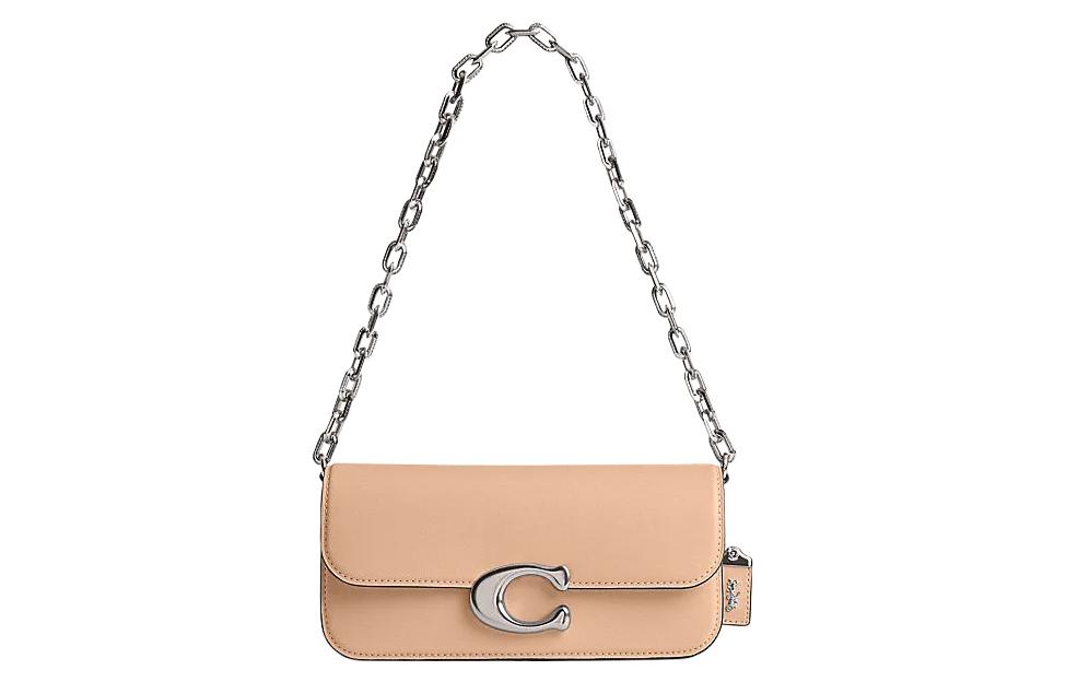 

IDOL Кожаная Кожаная Портальная Сумка Через Плечо Женская Нюд COACH