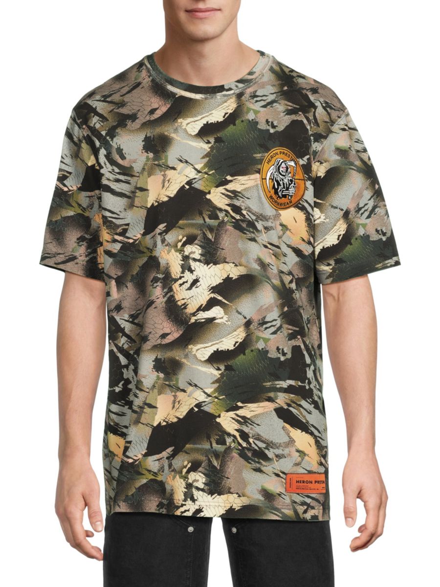 

Камуфляжная футболка Heron Preston, цвет Green Multi