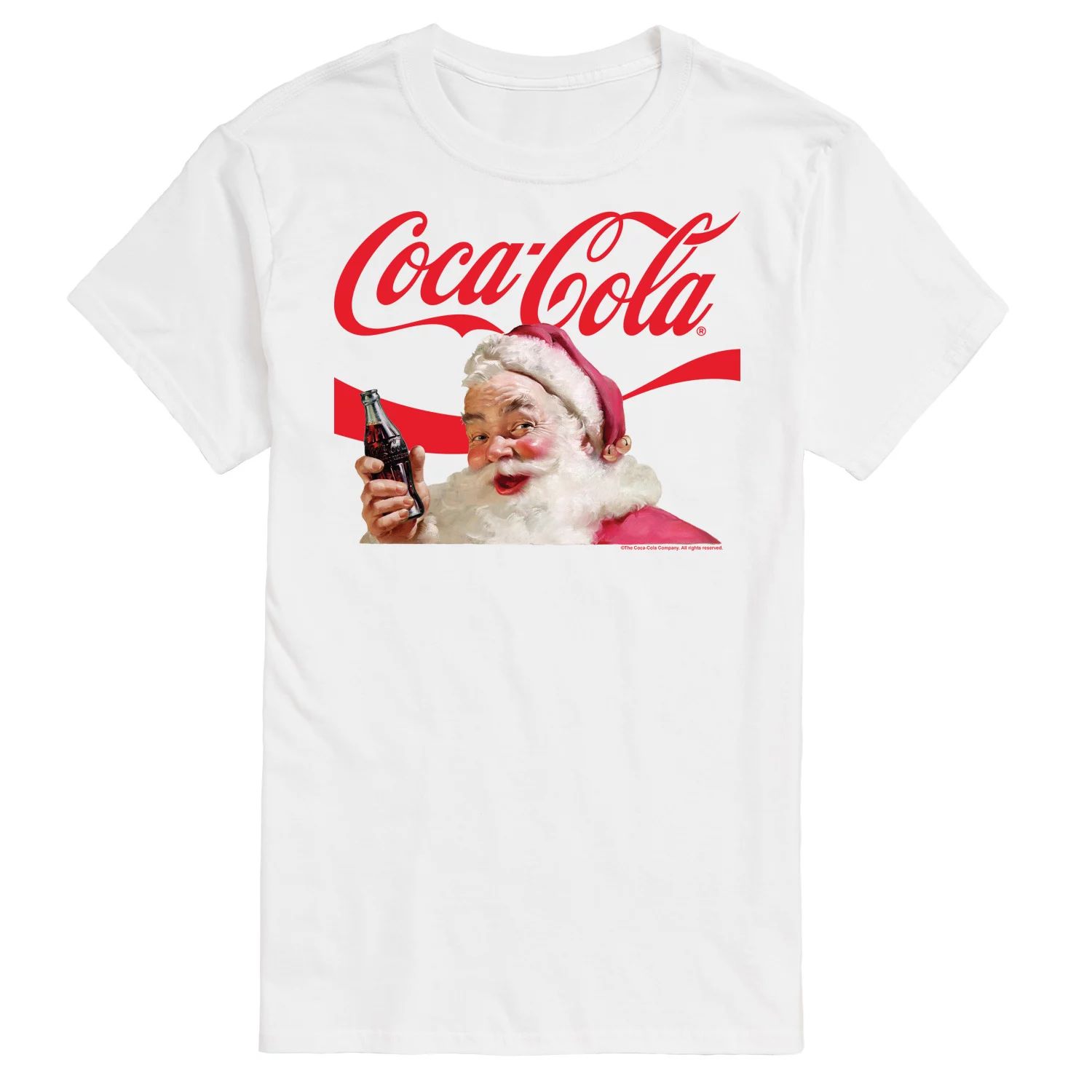 

Футболка с логотипом Big & Tall Coca-Cola Santa Licensed Character, белый