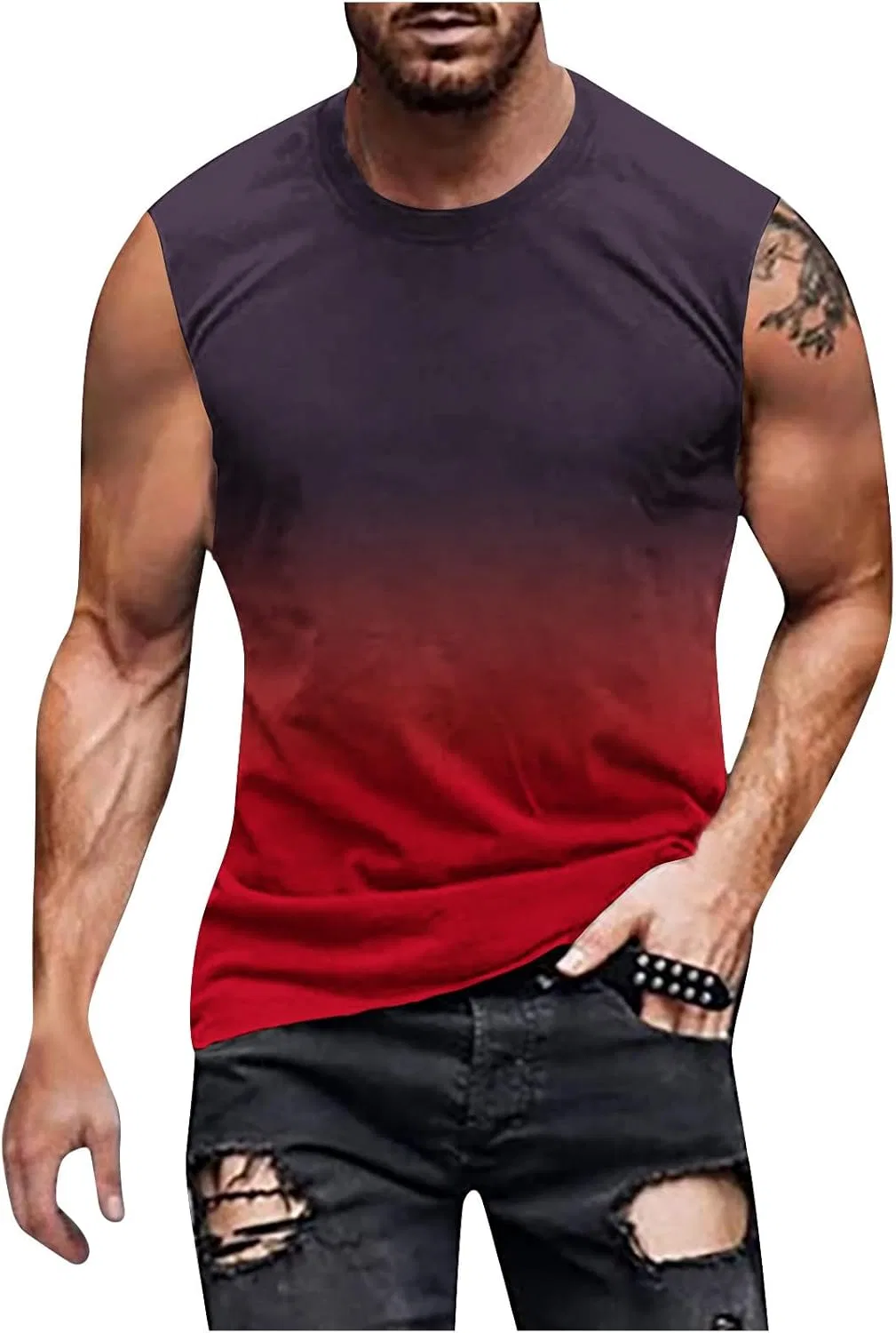 Мужской тренировочный топ, Oversized Athletic, Generic, A04_red