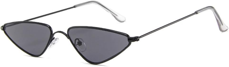 

Винтажные солнцезащитные очки «кошачий глаз» для мужчин и женщин, уникальные треугольные солнцезащитные очки для женщин, желтые металлические очки, защита от ультрафиолета UV400 TKKTLLT, Black-black