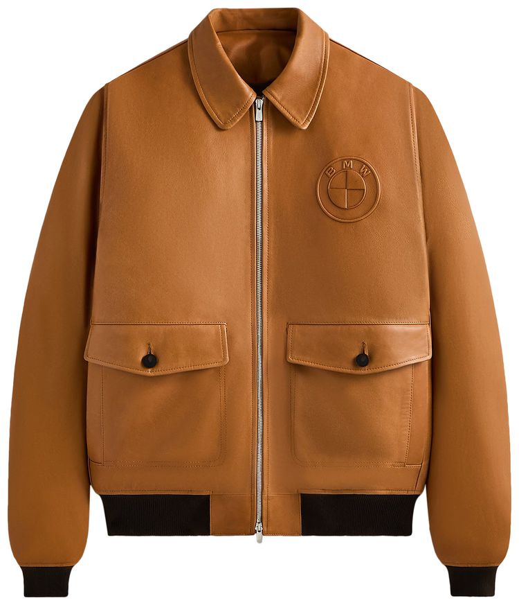 

Куртка Kith x BMW Leather Hawthorne Flight Jacket 'Desert', загар