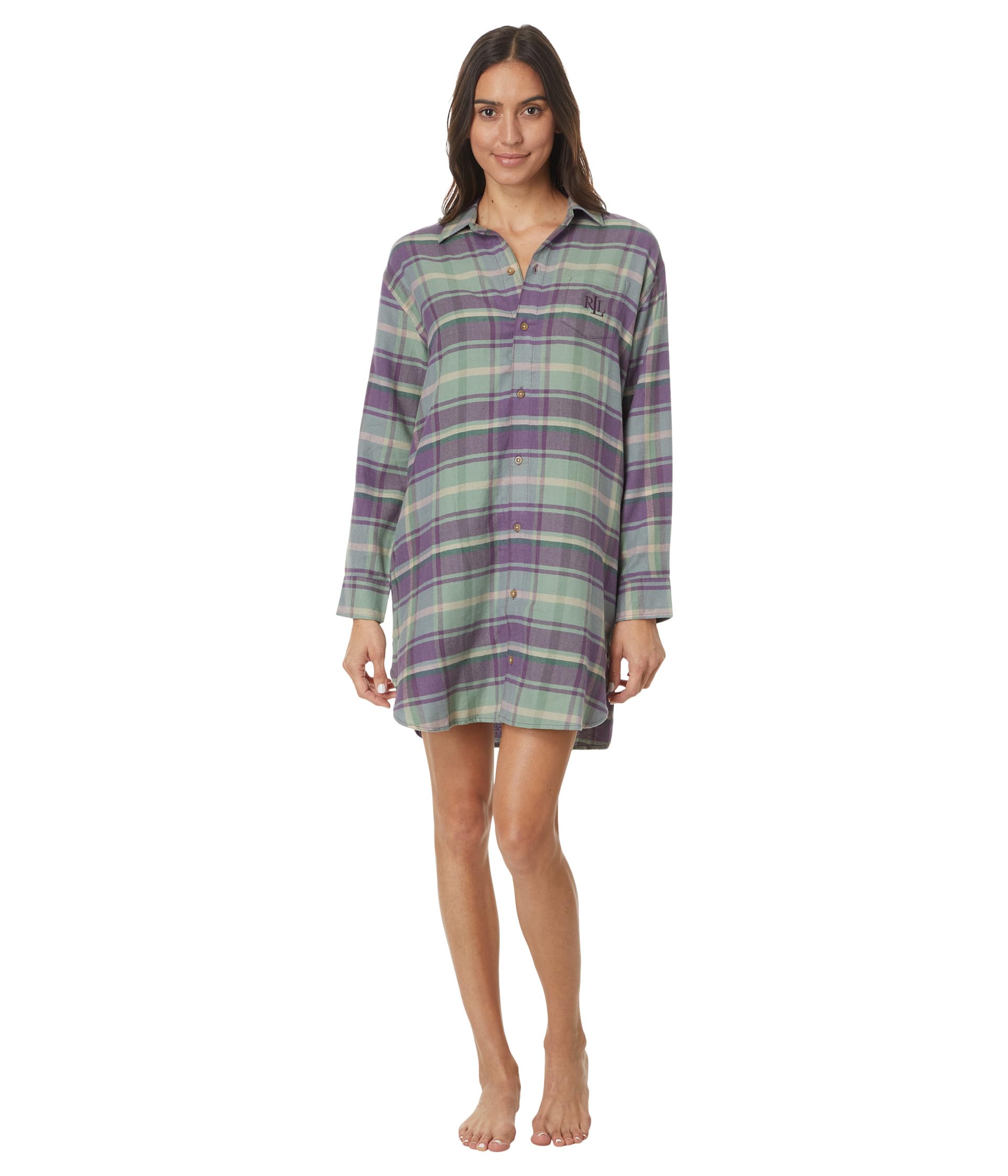 

Ночная рубашка Lauren Ralph Lauren Brushed Twill Long, цвет Multi Plaid