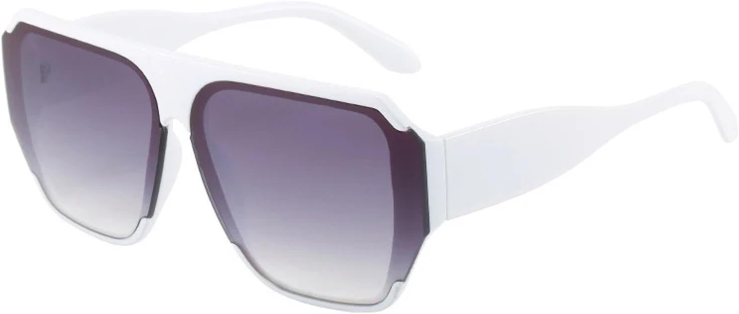 

Крупные солнцезащитные очки для женщин и мужчин, модные, роскошные, в большой оправе, летние, для путешествий, с защитой от УФ-излучения UV400 TKKTLLT, White Gradient Gray