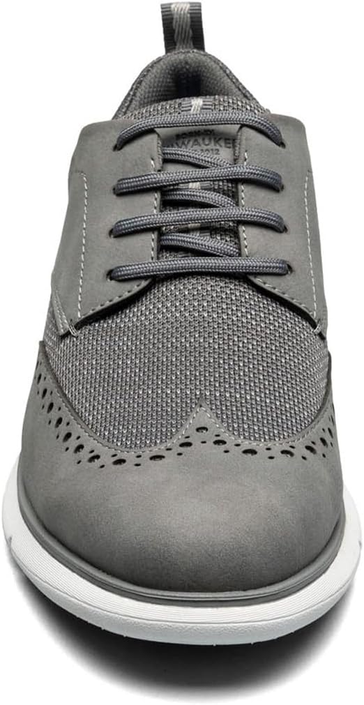 Мужские оксфорды Nunn Bush, модель Stance Knit Wingtip, серый — фото 4