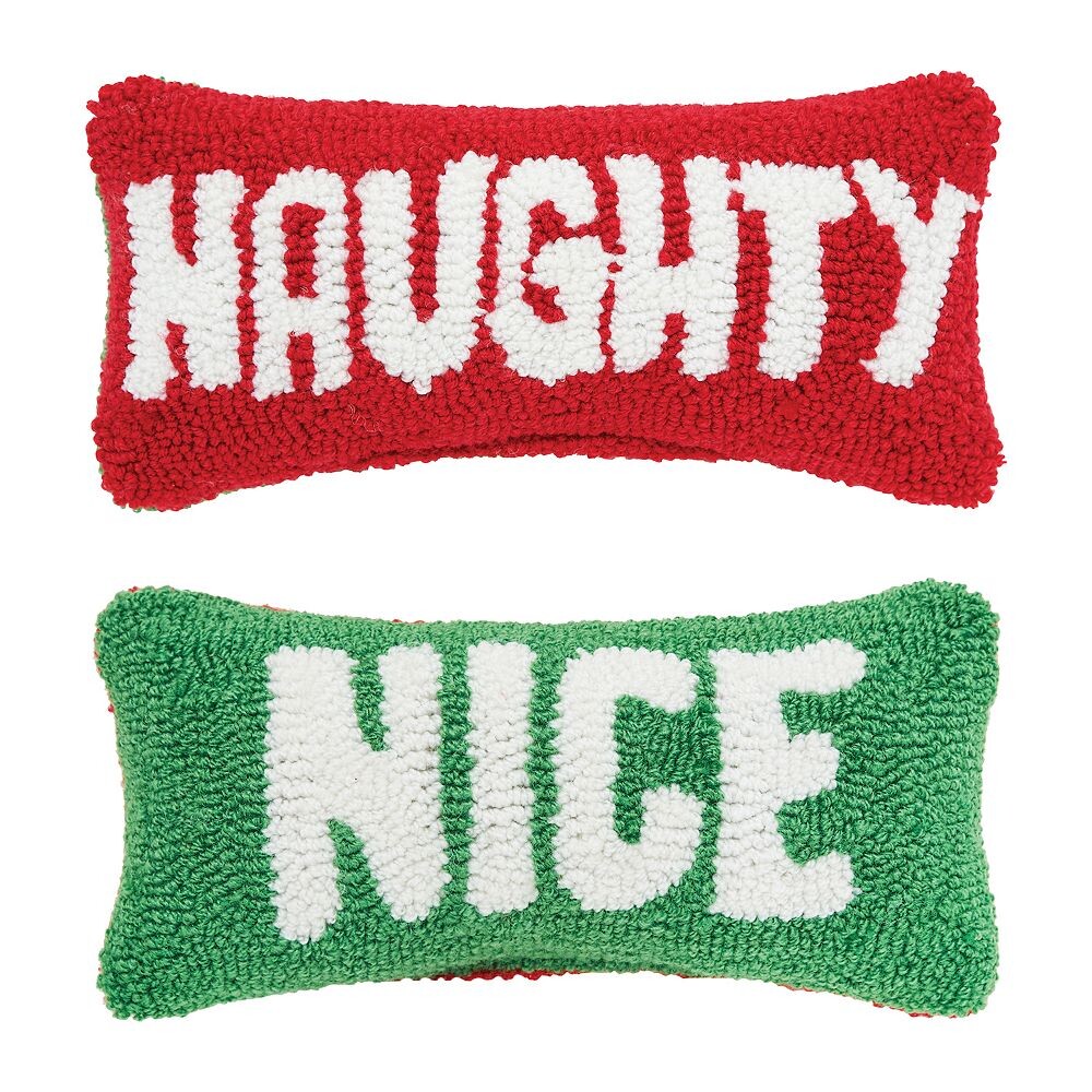 

Двусторонняя рождественская декоративная подушка C&F Home Naughty/Nice, красный