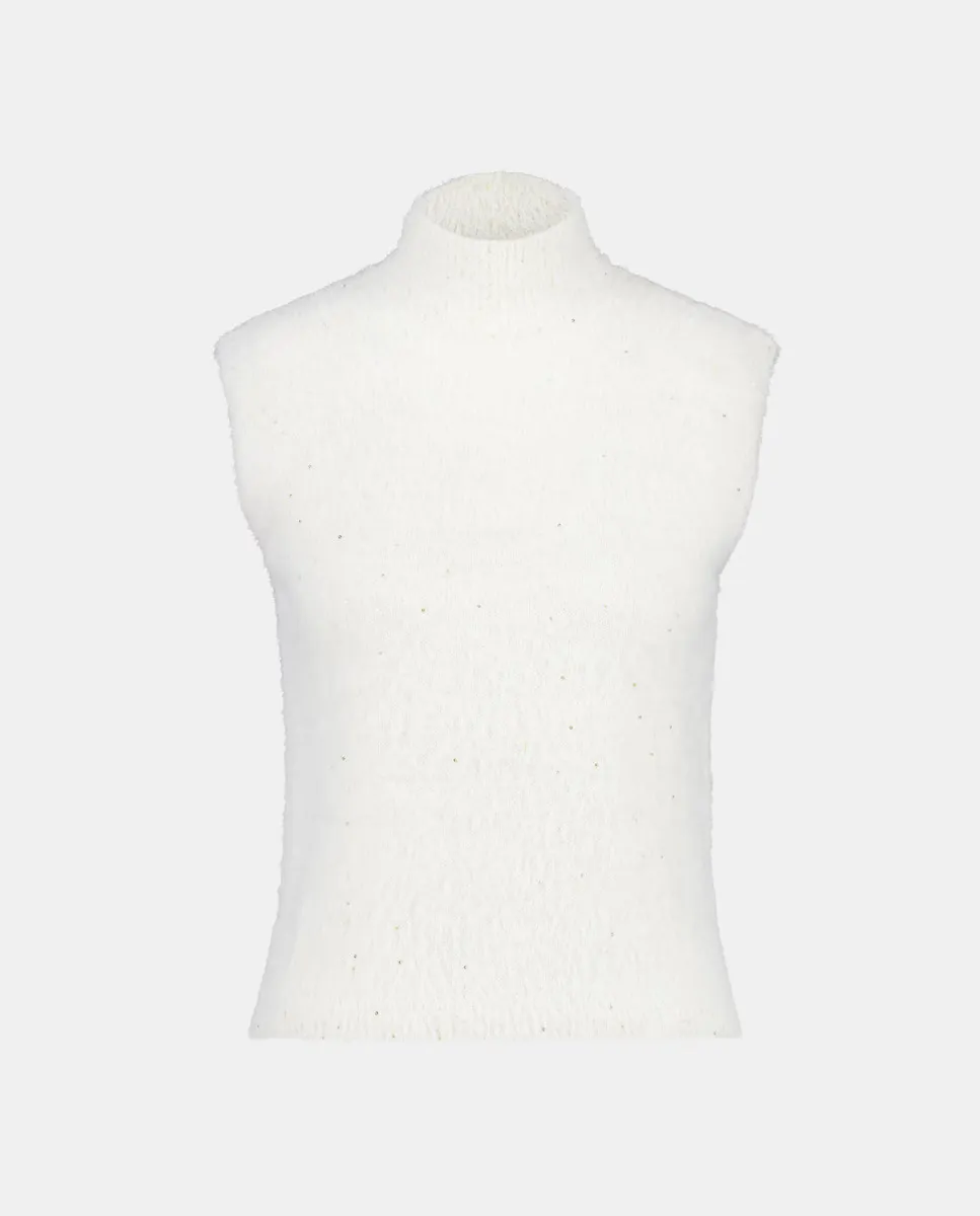 

Женский свитер без рукавов с пайетками Easy Wear, цвет 120 Crudo