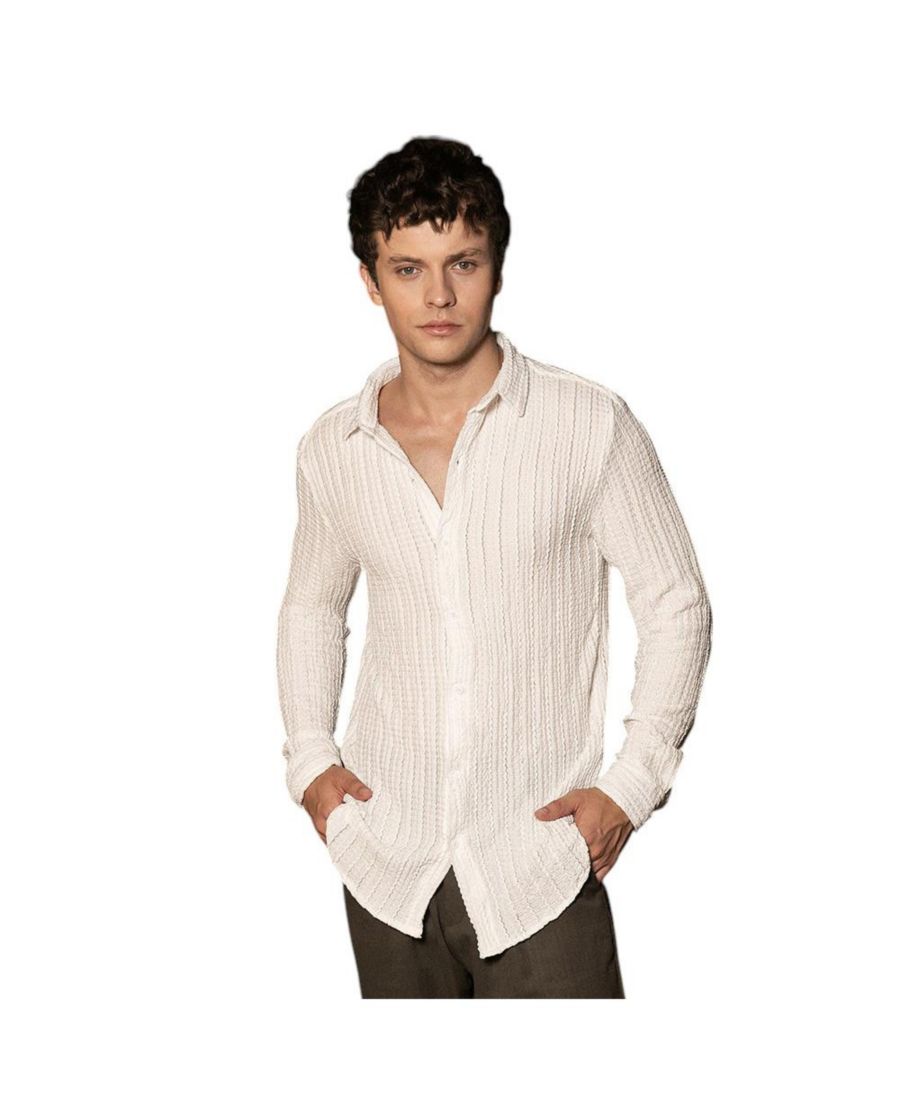 

Мужская текстурированная рубашка с подкладкой Облако Campus Sutra, White