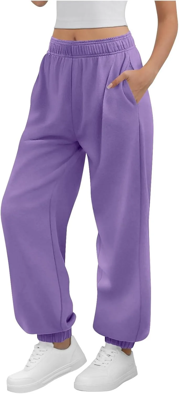 

Женские спортивные штаны с высокой талией, карманами и завязками AQAYL