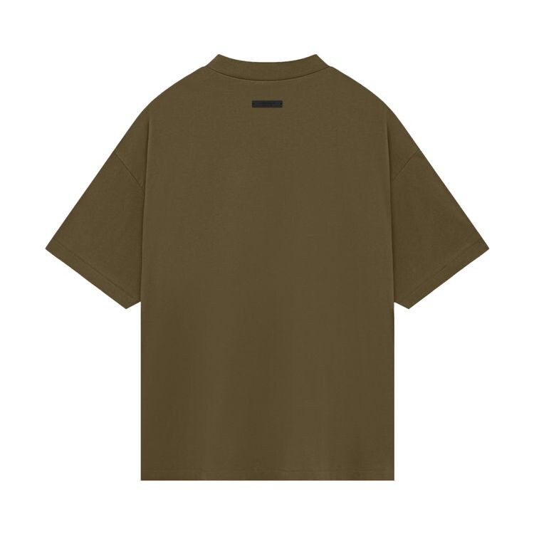 Футболка Fear of God Essentials Jersey Crewneck Tee Olive, зеленый — фото 2