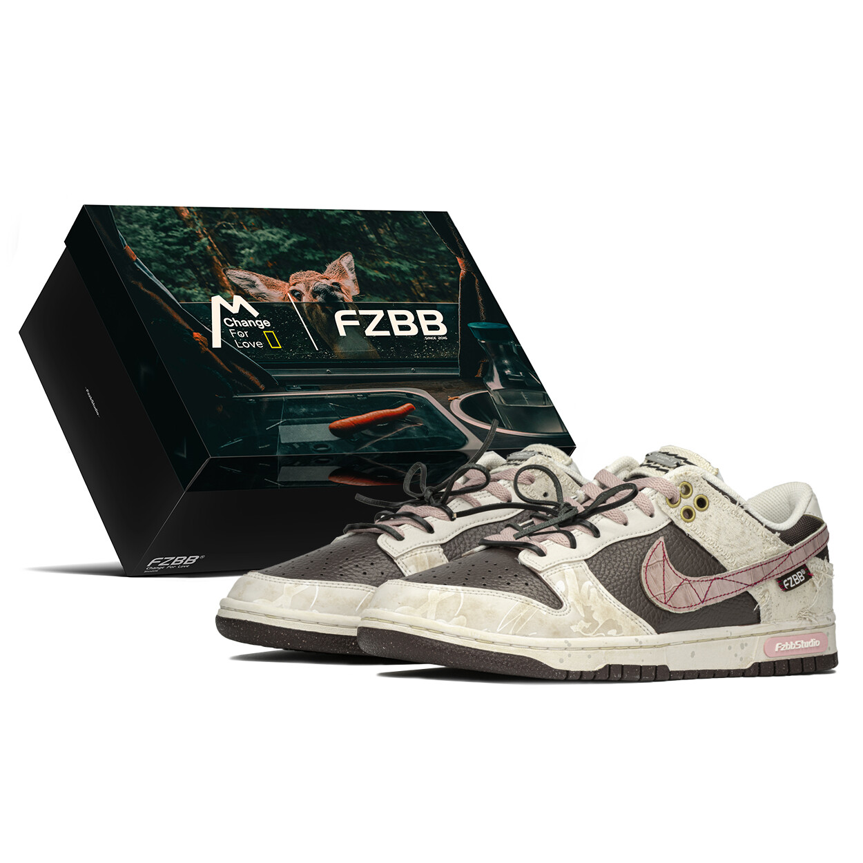 

Кроссовки Nike Dunk Skateboard Unisex Low-Top, бежевый/коричневый/розовый