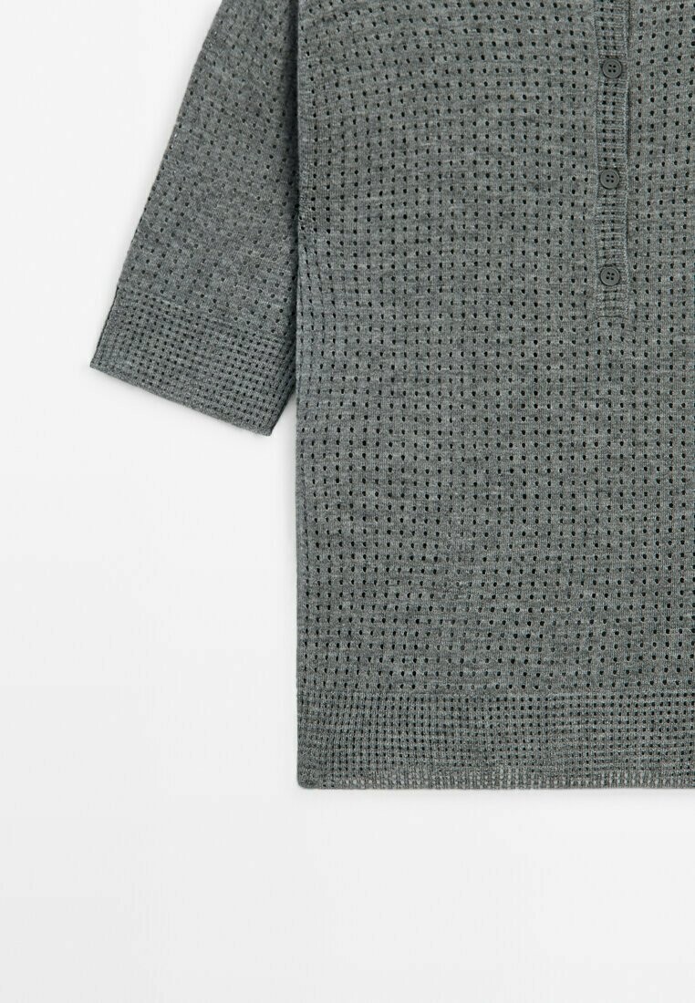 

Рубашка поло CUTWORK WITH COLLAR Massimo Dutti, серый