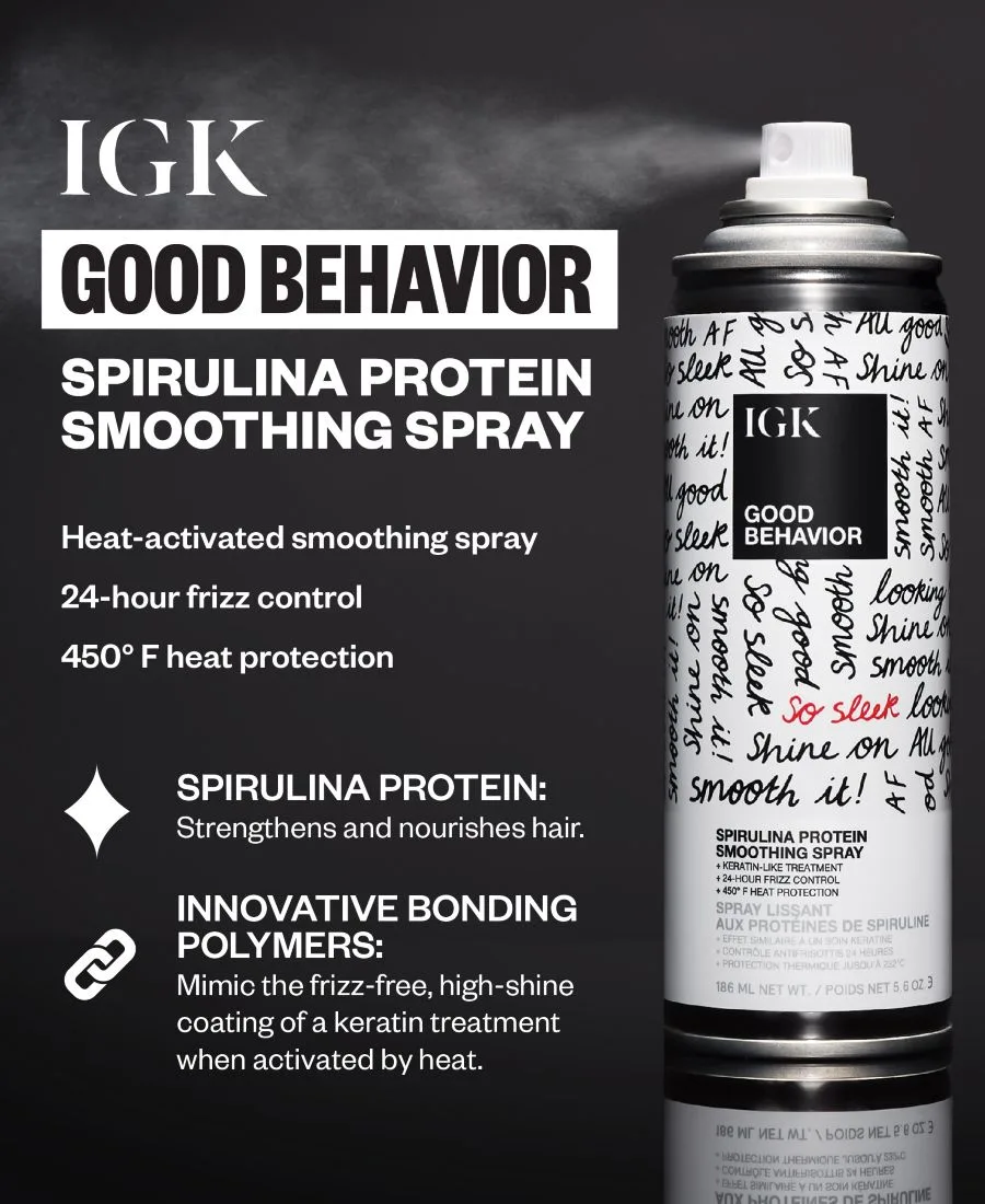 IGK Hair Спрей для разглаживания кожи Good Behavior со спирулиной и протеином, 355 мл — фото 2