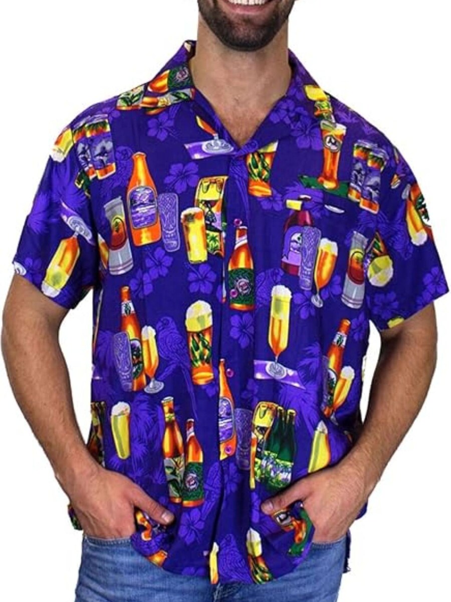 

Рубашка King Kameha Beerbottle, фиолетовый