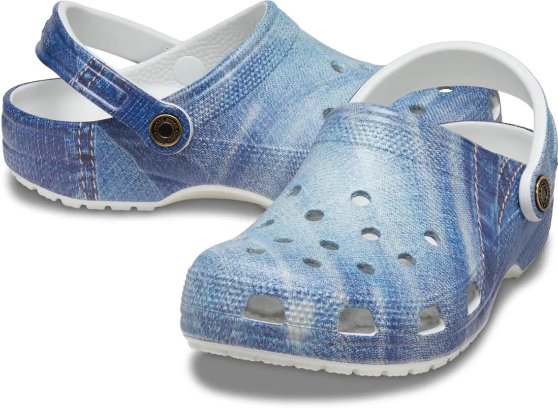 Кроксы Unisex Classic Denim Clog Wooden Shoes Crocs, Clair De Lune — фото 3