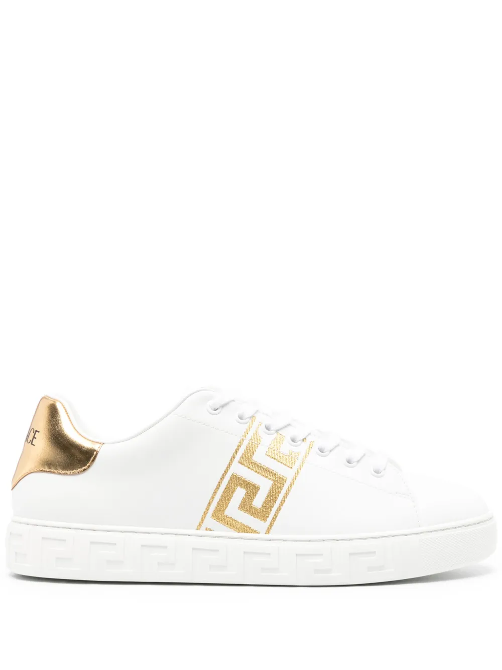 

Кроссовки с вышивкой Greca VERSACE, белый