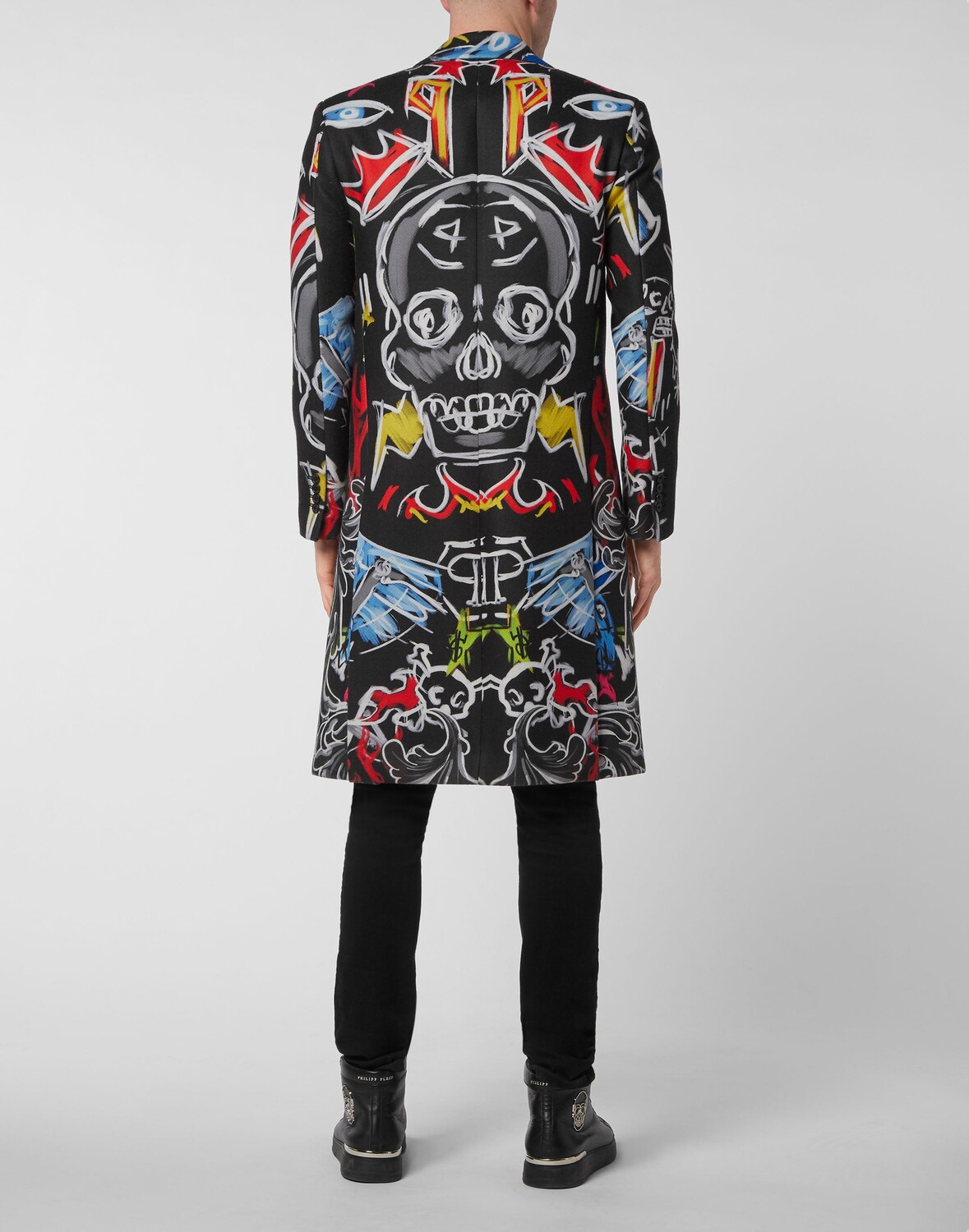 

Длинное пальто Аньелли Philipp Plein, серый