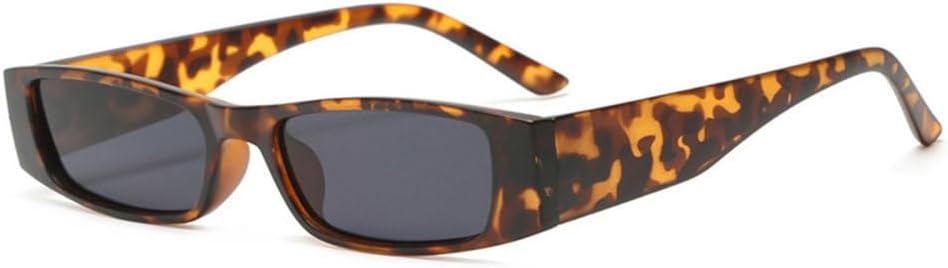 

Модные маленькие прямоугольные солнцезащитные очки для женщин, ретро-очки, трендовые солнцезащитные очки для мужчин, защита от УФ-излучения UV400 TYUVIVO, Leopard Grey