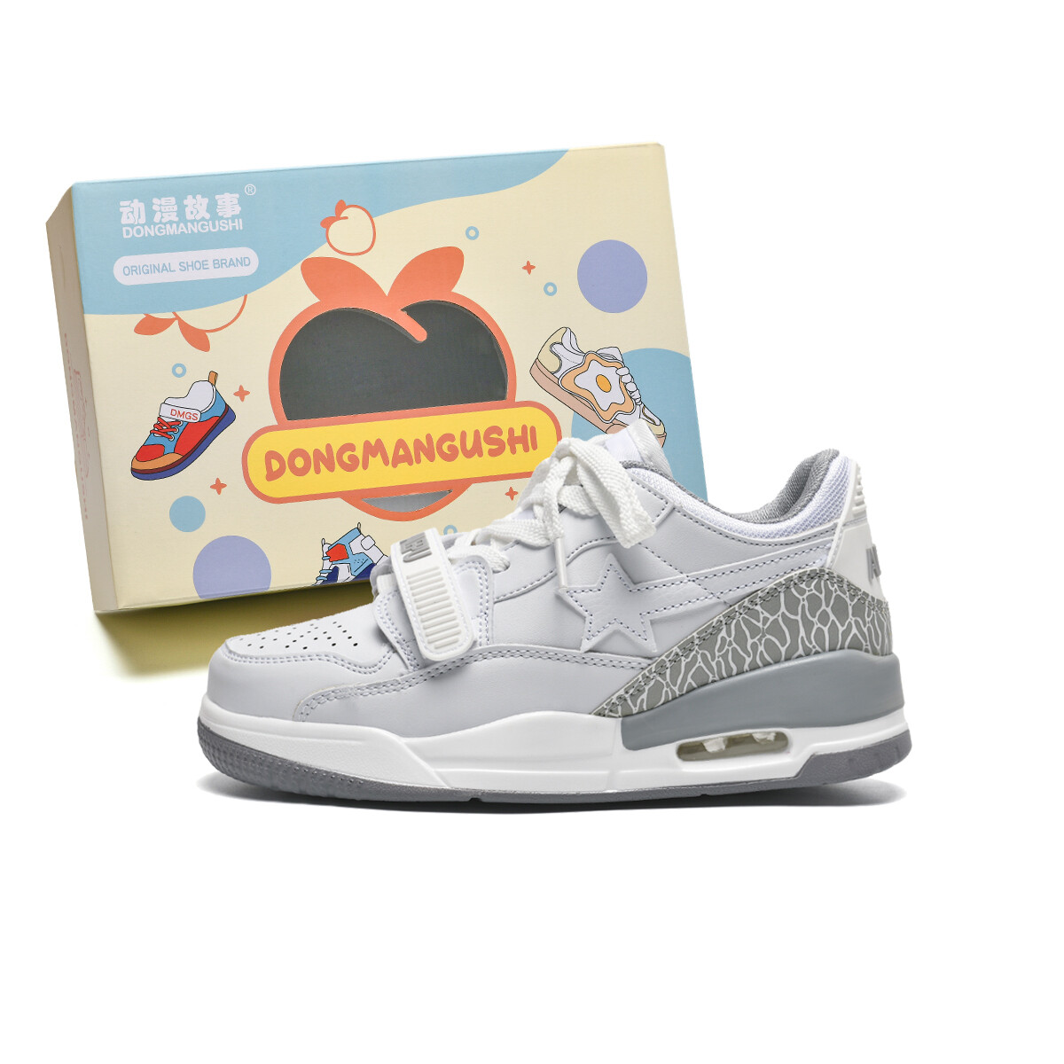 

Кроссовки Anime story Skateboarding Shoes Unisex Low-top, белый/синий/красный
