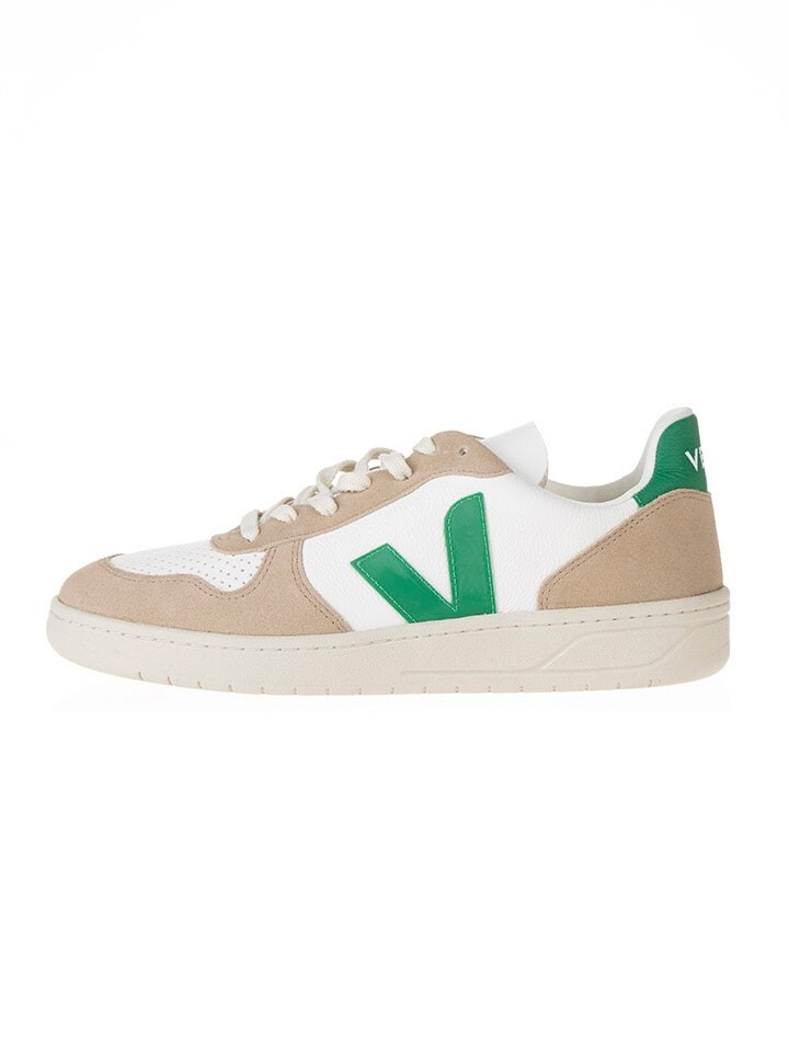 

Низкие кроссовки Veja Leder V 10, цвет weiß/beige/grün