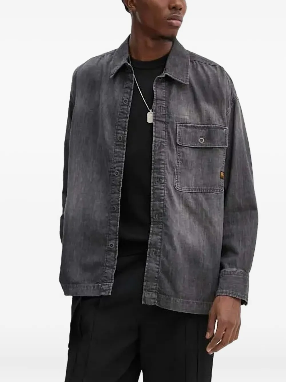 

Свитер из шерсти мериноса с логотипом G-Star RAW, черный