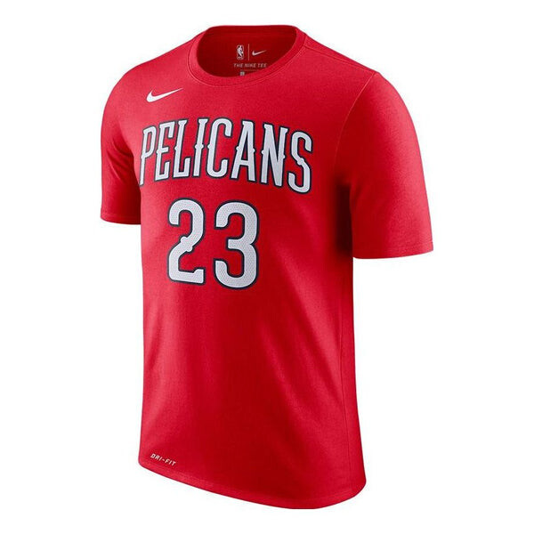 

Футболка Men's Nike DRI-FIT NBA New Orleans Pelicans Davis Logo Printing Round Neck Short Sleeve Red T-Shirt, красный
