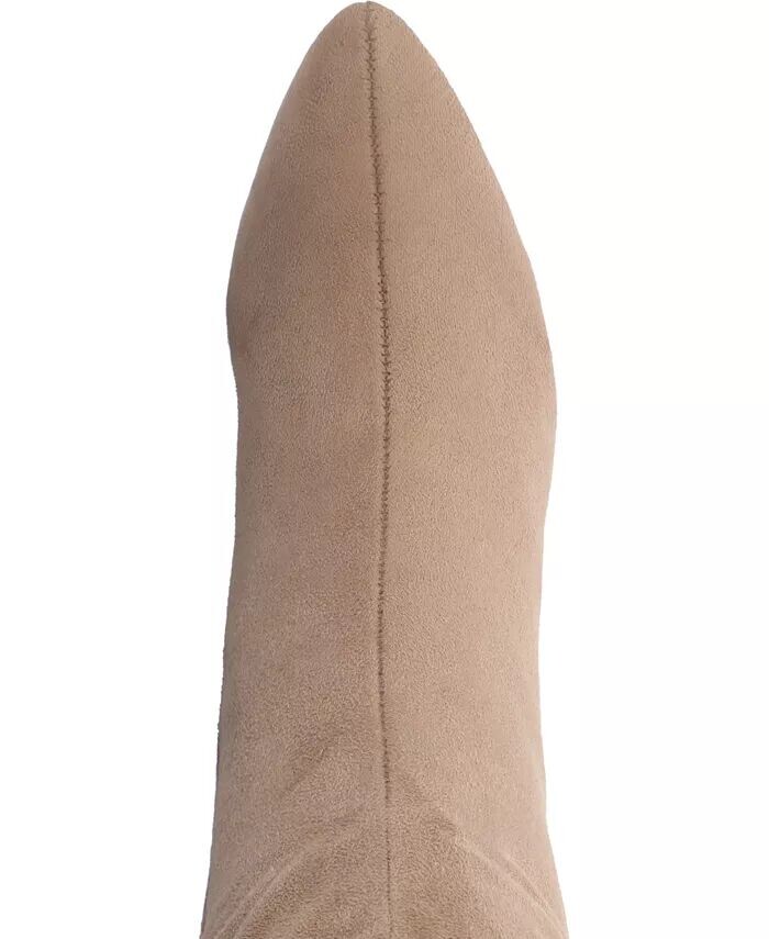 Женские сапоги Ameylia Block Heel до колена Journee Collection, коричневый/бежевый — фото 4