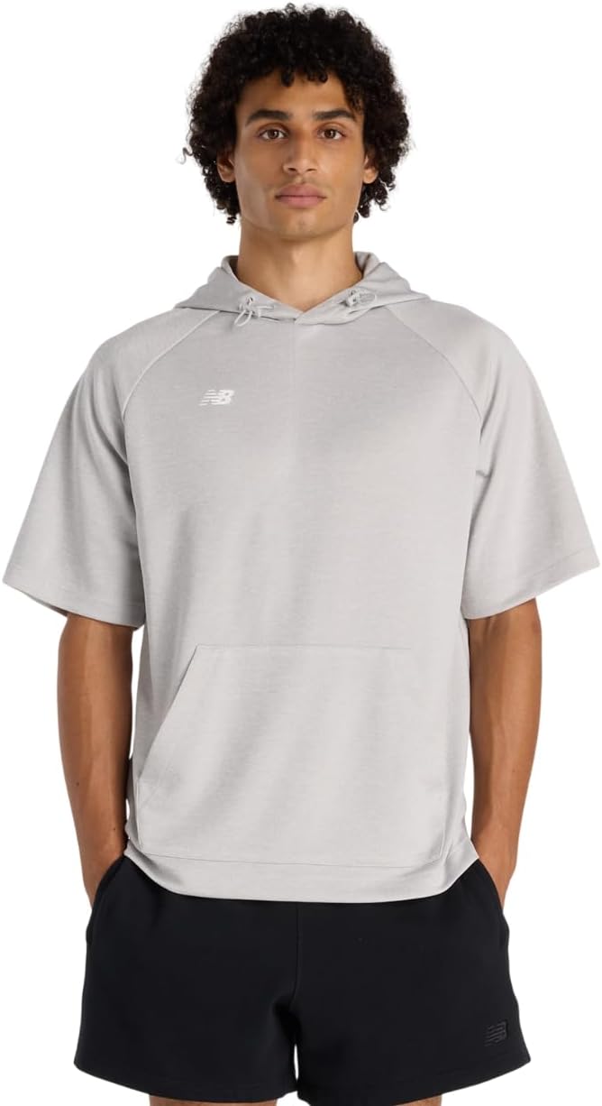 

Толстовка с капюшоном New Balance (MT61P1PU), с коротким рукавом, флисовая, мужская, пепельный