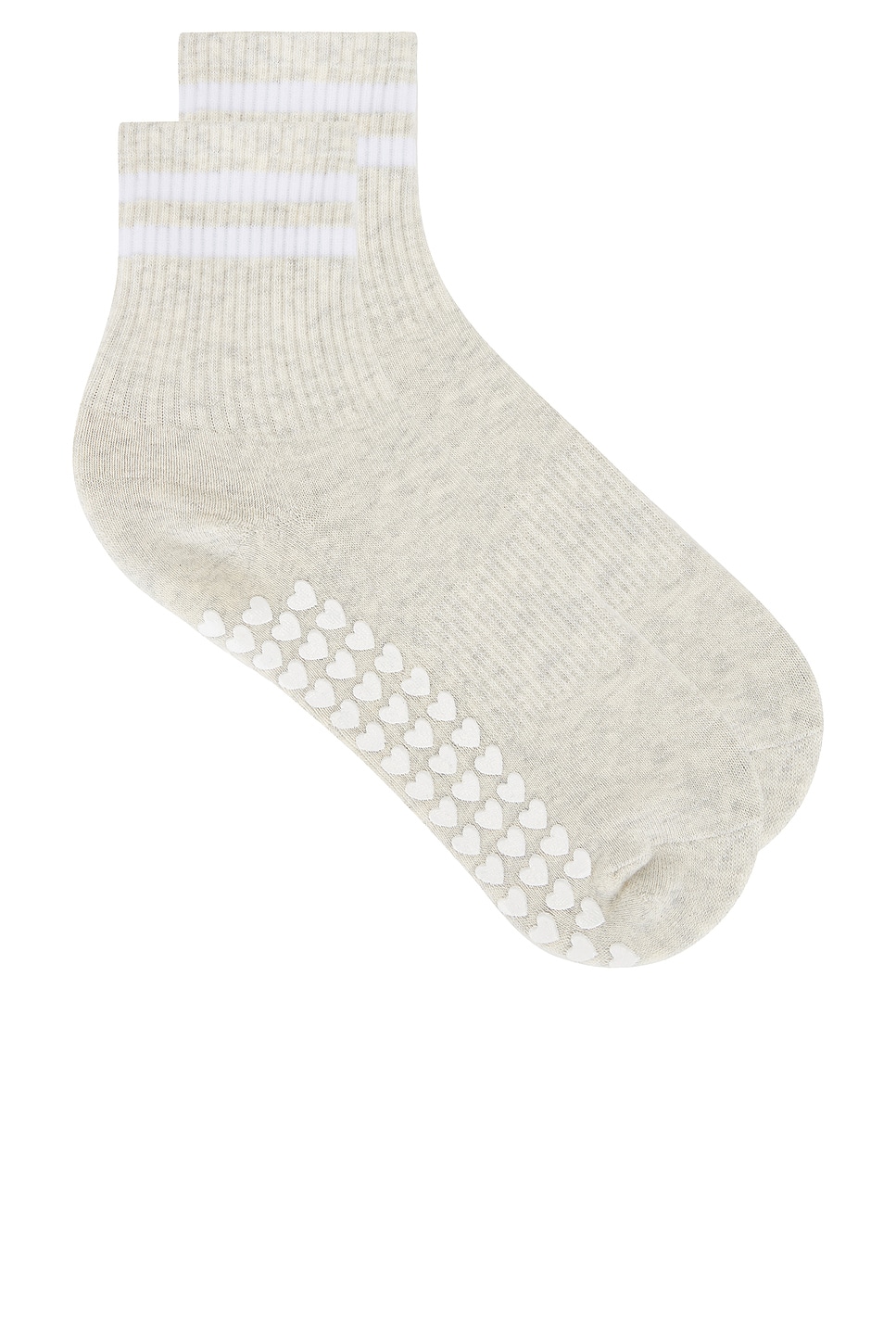 

Полосатые носки с силиконовым захватом, oat heather & white