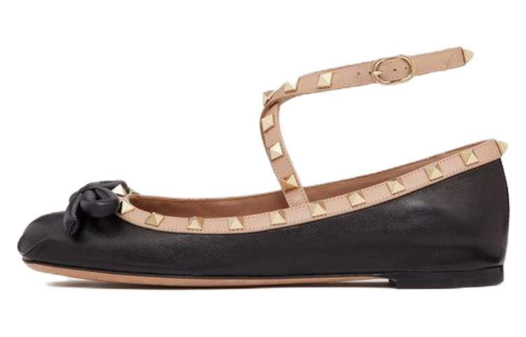 Кожаные балетки Garavani Rockstud Valentino, Black