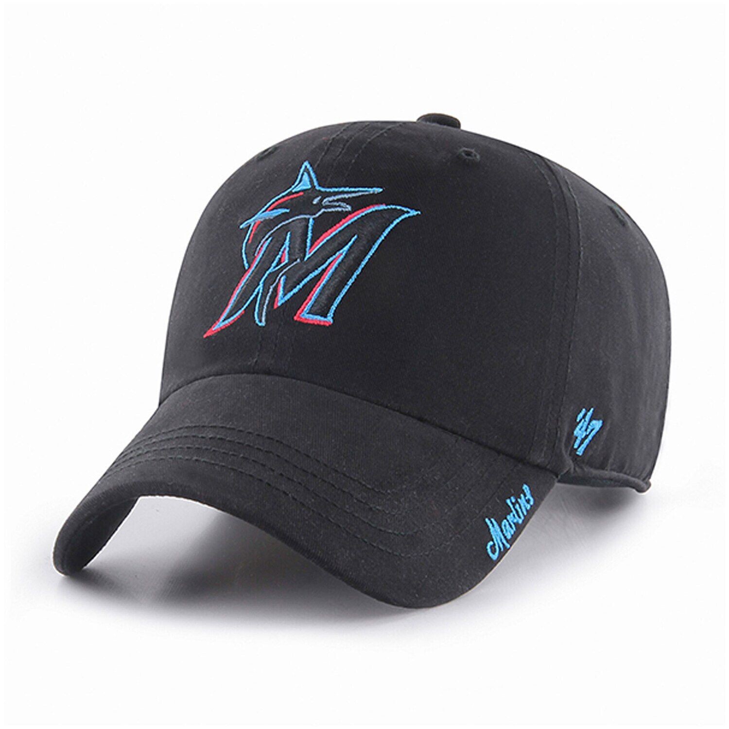 

Черная женская регулируемая кепка Miami Marlins Team Miata 2047 года
