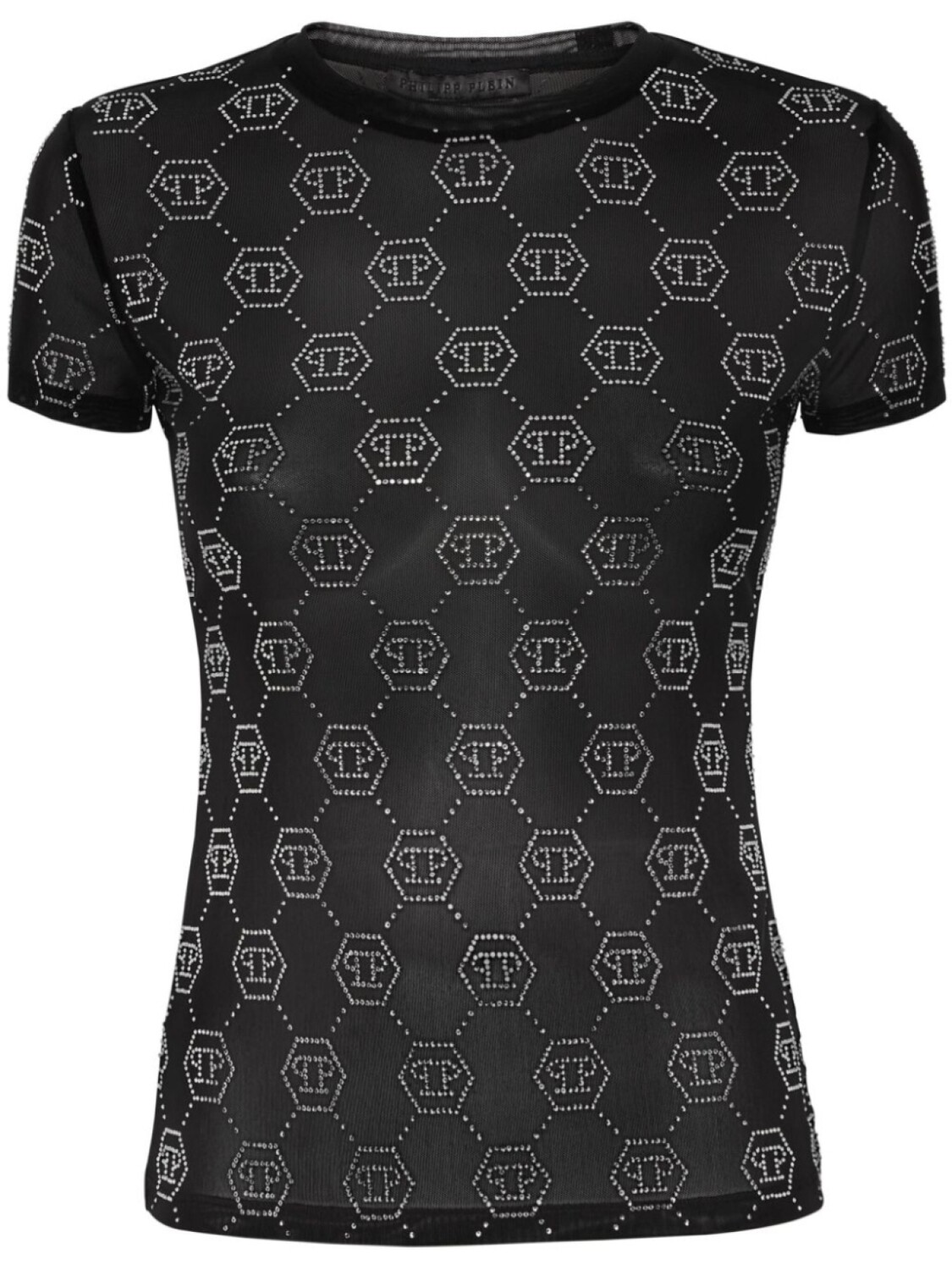 

Philipp Plein футболка с монограммой и кристаллами