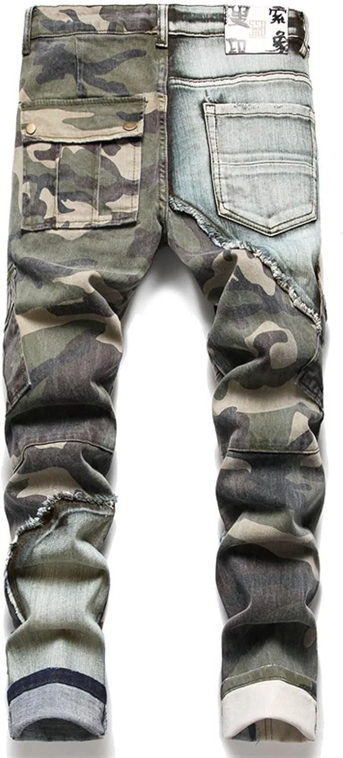 Джинсы свободного кроя, камуфляж, Camouflage — фото 4