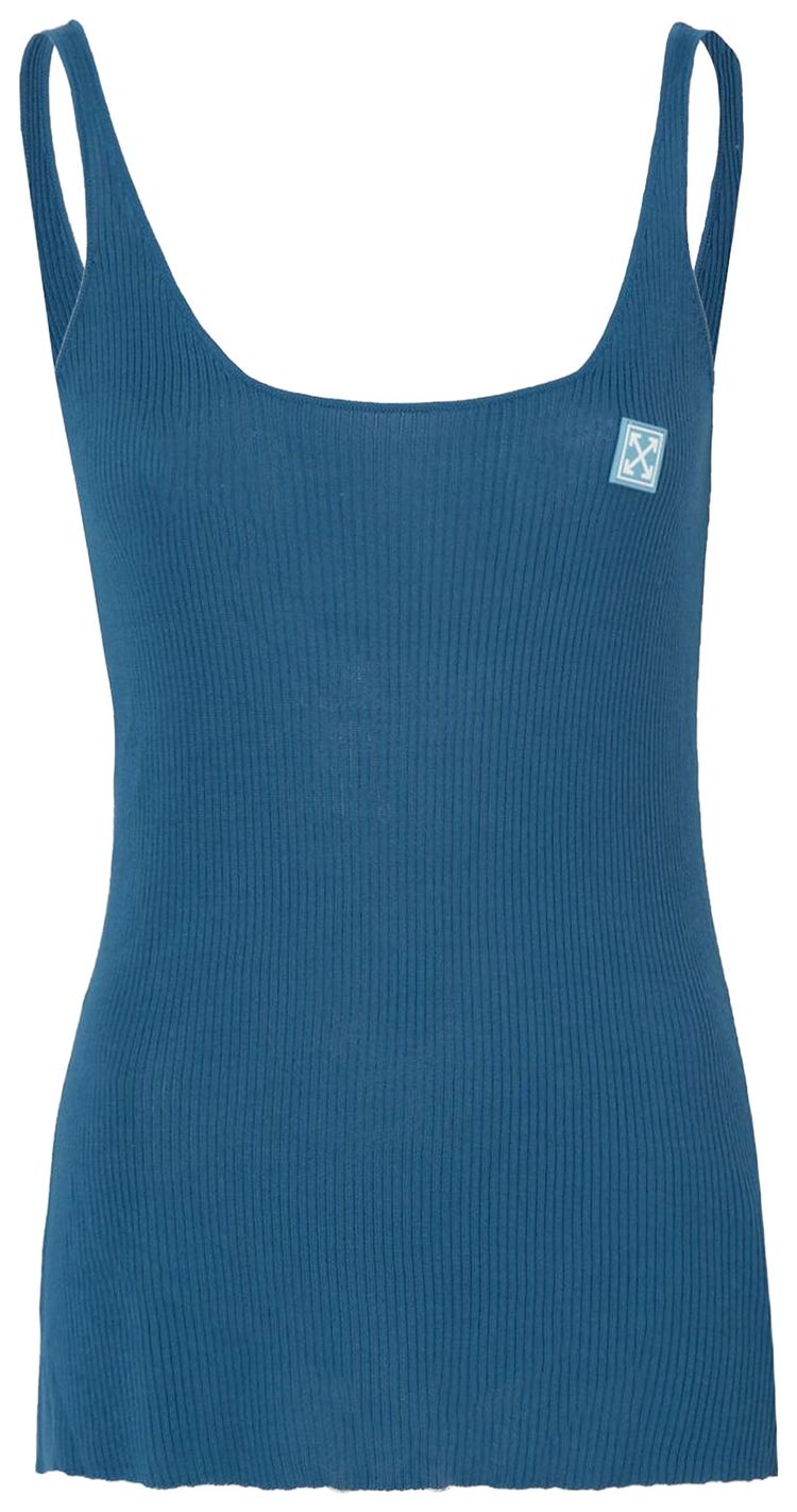 

Off-White Вязаный топ цвета слоновой кости, оттенок «Blue Light»